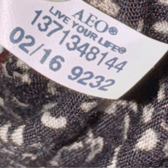 American Eagle Dress Sz Small Black White Floral Casual Boho Peasant Festival - Picture 10 of 12